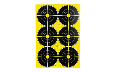EZ-Aim Splash bullseye hanging paper target 12x18 Black/Yellow 8 pack