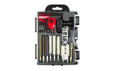 Allen Ruger Compact Handgun Cleaning Kit 27821 in molded toolbox with clear lid