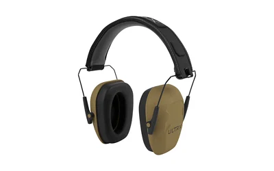 Allen ULTRX Shield passive earmuff in Flat Dark Earth with 23 dB NRR over-the-head design