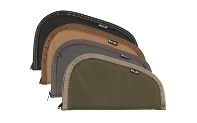 Allen 13-inch pistol case, Endura fabric shell, foam padding, assorted earth-tone and camo colors