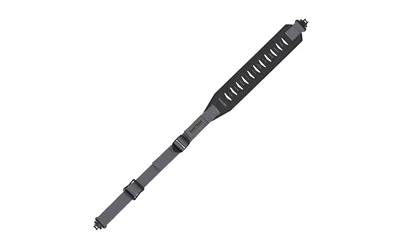 Allen BakTrak Traverse Sling Black/Gray showing polymer strap, padded breathable shoulder pad, and silicone traction pad
