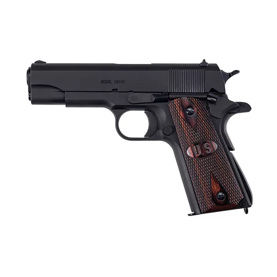 Auto-Ordnance 1911A1 Commander 4.25-inch .45 ACP matte black with checkered wood U.S. logo grips