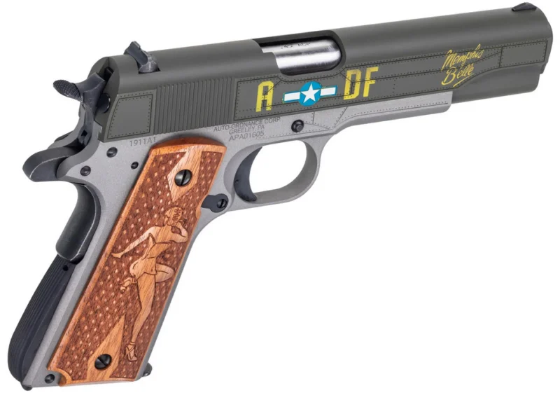 Auto-Ordnance AO 1911A1 Memphis Belle .45 ACP with Cerakote finish and custom wood grips