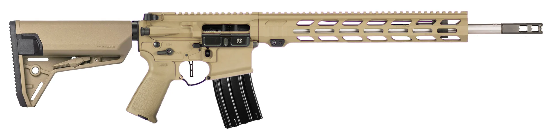 APF DMR 2.0 6MM ARC FDE 18in rifle side view