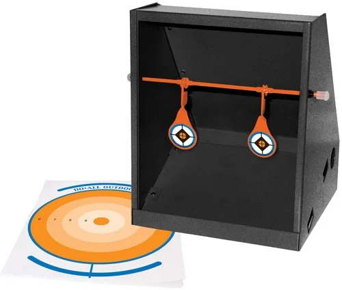 Do All Outdoors Air Strike Pellet Trap with spinning bullseye and paper targets