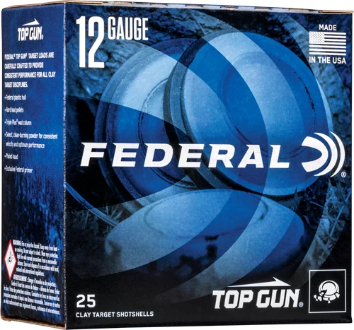 Federal Ammunition Top Gun 12ga 2.75in 1-1/8oz #8 lead shot box
