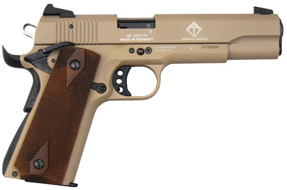 GSG/ATI M1911 .22 LR 5-inch threaded barrel tan finish 10-round magazine
