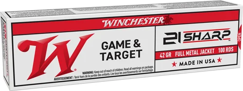 Winchester USA 21 Sharp 42gr FMJ ammunition 100 round box
