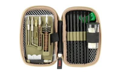 Real Avid Gun Boss AR-15 cleaning kit components in EVA case
