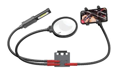 Real Avid Smart-Mount Accessory System with magnifier, 180 lumen work light, and cell phone holder