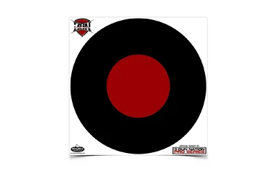 Birchwood Casey Dirty Bird 17.25 inch 3-Gun Nation paper target, 5-pack, black/red circle