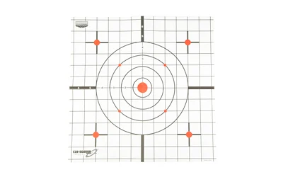 Birchwood Casey EZE-Scorer 12x12 thermal optic sight-in paper target, black red white