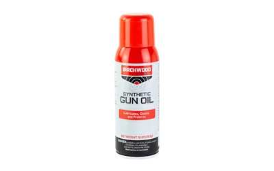 Birchwood Casey Synthetic Gun Oil 10 oz aerosol can with product label visible