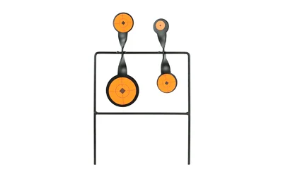 Birchwood Casey Duplex Spinner Target AR500 steel black and orange bullseye with spinning paddles