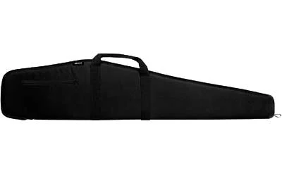 Bulldog Deluxe 48-inch scoped rifle case black nylon with zipper pocket and leather end cap
