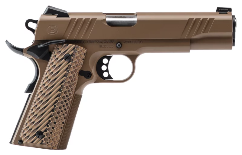 BERSA B1911 .45 ACP 5in Flat Dark Earth pistol with VZ grips and night sights