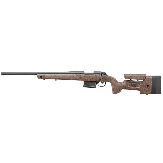 Bergara B-14 HMR left-hand .308 Win 20-inch rifle black Cerakote with brown mini-chassis