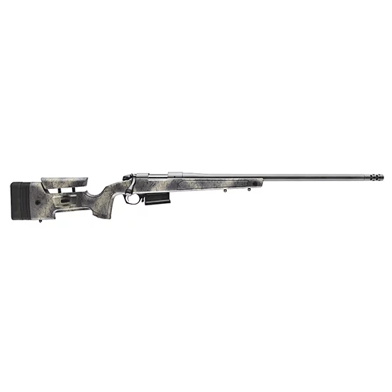 Bergara B-14 Wilderness HMR 6.5 PRC 24-inch rifle with Omni muzzle brake and camo synthetic stock