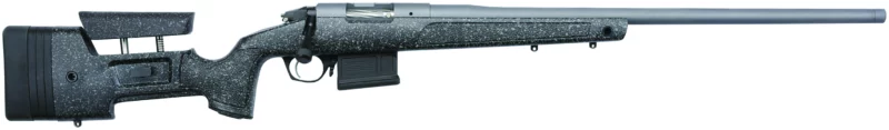 Bergara Premier Series HMR Pro 7mm PRC 24-inch threaded barrel rifle in Tactical Grey with black adjustable stock