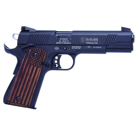 Mauser Rimfire BLG 1911 .22 LR 5in pistol with US flag grips