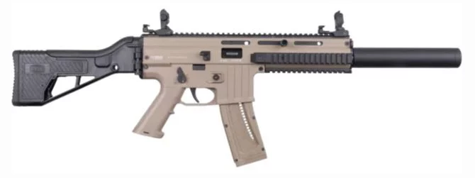 BLG Mauser M-15 SD 22 LR 16.5in tan faux suppressor right-hand rifle