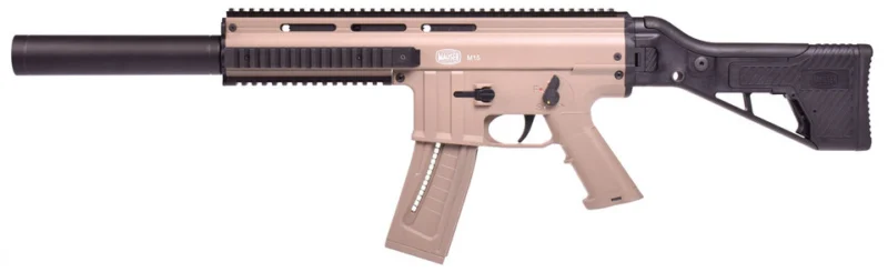 BLG Mauser M-15 SD tan faux suppressor side view