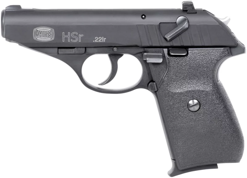 BLG Mauser HSR .22 LR 3.5 semi-auto handgun with walnut and black polymer grip options