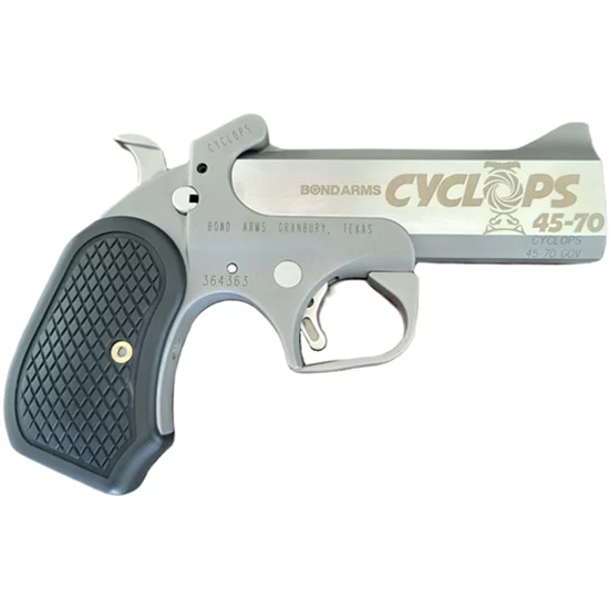 Bond Arms Cyclops .45-70 Government single-shot pistol with 4.25 inch stainless barrel and B6 extended grips