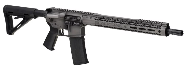 Black Rain Ordnance Spec+ We The People 5.56 16in Titanium Battleworn rifle side view