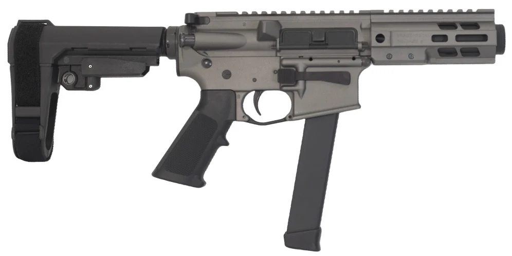 Brigade BM-9 9MM 6.5 TUNG SBA3 MLOK Mini Can AR pistol side view