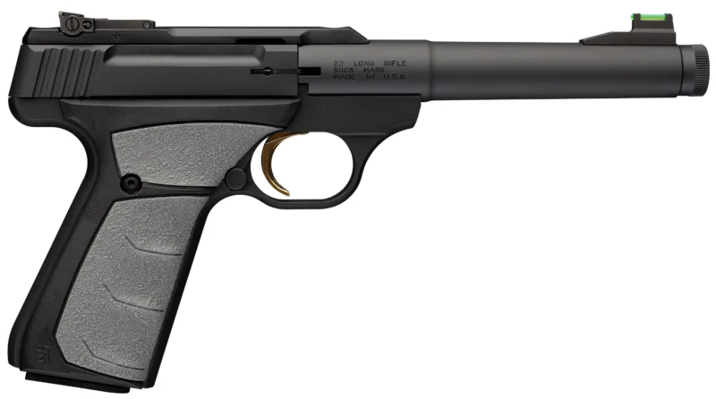Browning Buck Mark Camper UFX 22 LR pistol with black finish and fiber-optic front sight