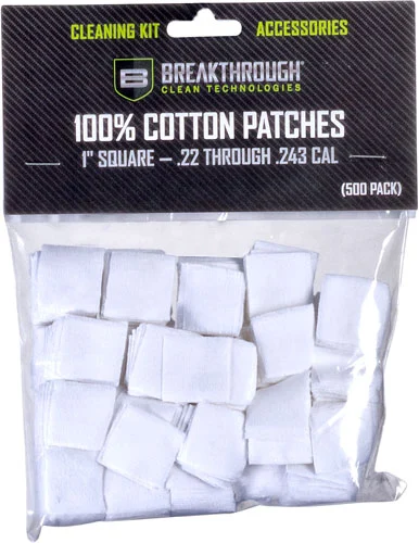 Breakthrough Clean 1 inch square cotton patches 200 pack .22-.243 caliber