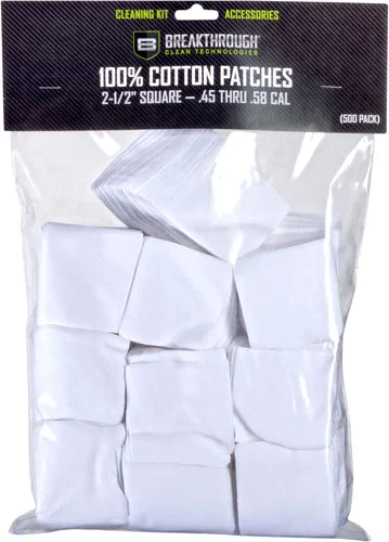 Breakthrough Clean square cotton cleaning patches 2-1/2in 50 pack .45-.58 cal