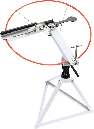 Do All Outdoors Clayhawk Backyard 3/4-Cock manual clay target thrower in white, steel and aluminum