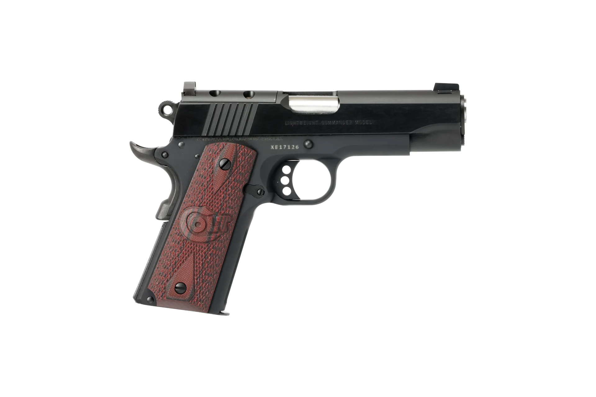 Colt Lightweight Commander .45 ACP 4.25 in blued pistol with G10 grips