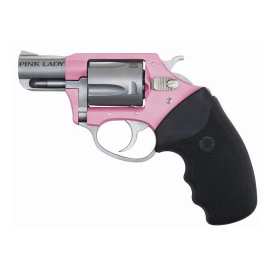 Charter Arms Pink Lady Pathfinder .22 WMR 2 inch pink stainless revolver with rubber grip