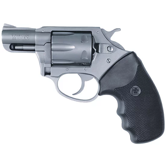 Charter Arms Pathfinder .22 LR revolver, 2-inch stainless barrel, full rubber grip, fixed sights