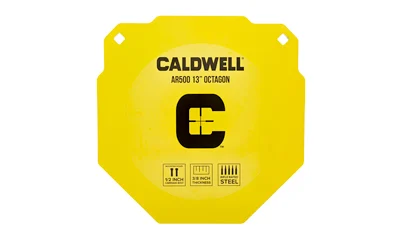 Caldwell AR500 13-inch octagon steel target, yellow powder coat