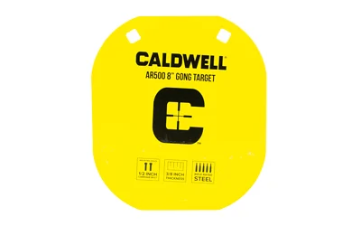 Caldwell AR500 8-inch yellow AR500 steel gong target, 3/8 inch thick