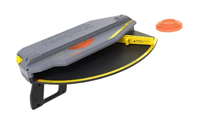 Caldwell Claymore Pull-Pup handheld clay target thrower gray yellow