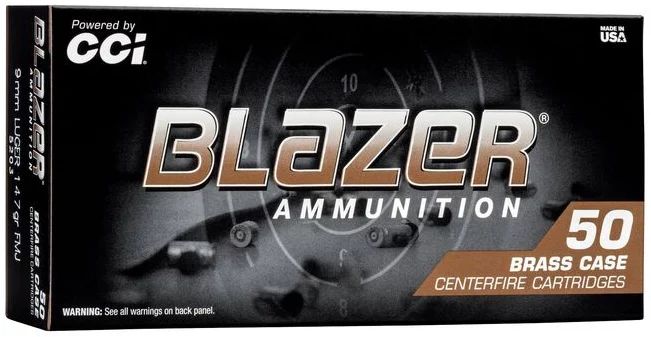  Blazer Brass 9mm 147 Gr FMJ  50rd Box Ammo