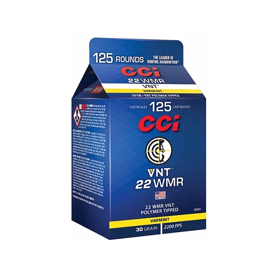 CCI 22 WMR 30 gr VNT pour pack 125 rounds
