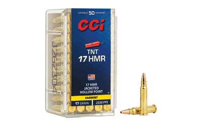 CCI TNT .17 HMR 17 grain Jacketed Hollow Point 50-round box