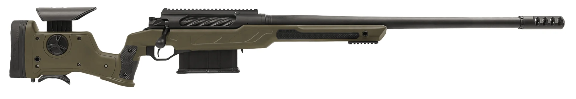 CADEX CDX Quake Precision 50 BMG bolt-action rifle 29-inch barrel hybrid OD green-black