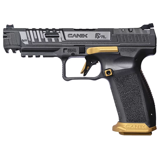 Canik SFx Rival Grey 9mm pistol with 5-inch barrel and Rival Grey finish
