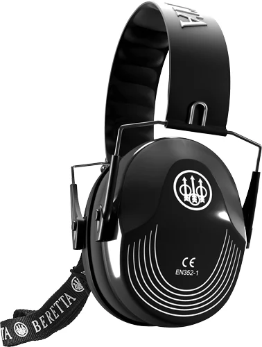 Beretta Safety Pro black earmuffs, compact ergonomic design, 25 dB noise reduction