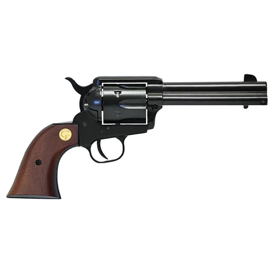 Chiappa 1873 SAA .22 LR revolver with 4.75in barrel, wood grips, blued finish