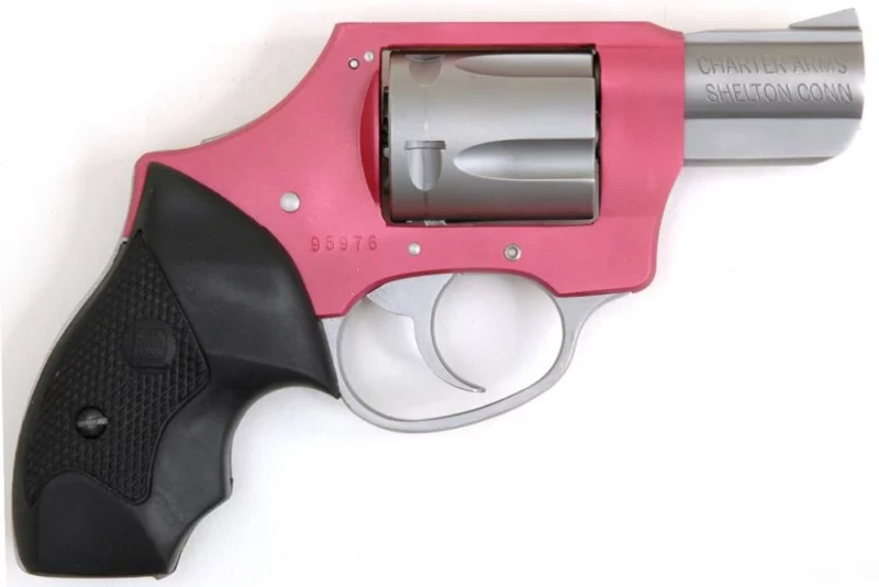 Charter Arms Pink Lady 53831 .38 Special 2-inch 5-shot revolver pink and stainless with black rubber grip