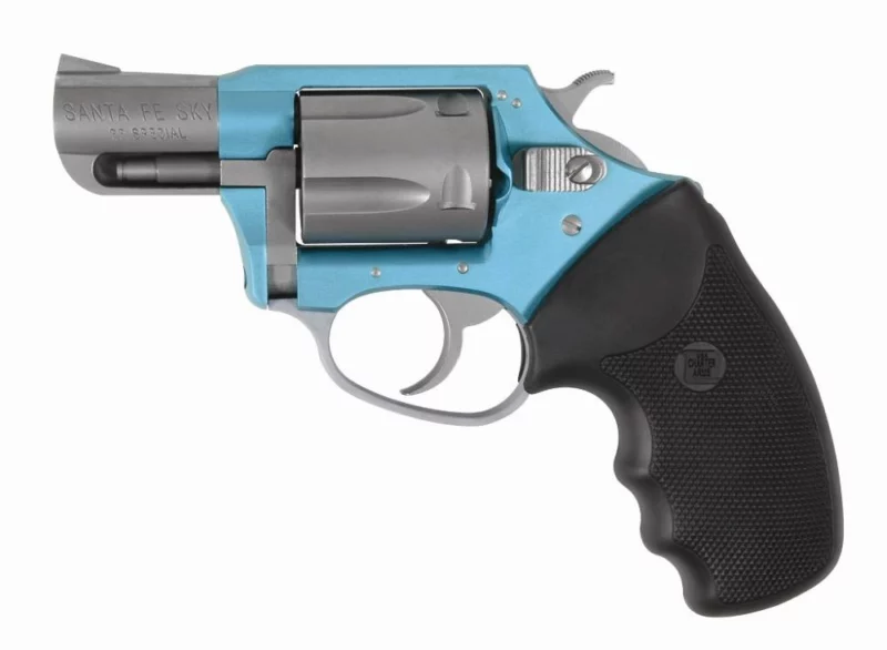 Charter Arms Santa Fe Sky .38 Special 2-inch revolver Turquoise and Stainless side view