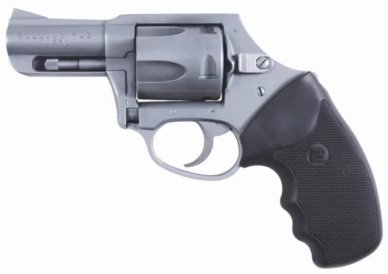 Charter Arms Bulldog .44 Special 2.5-inch stainless 5-shot revolver with full rubber finger-grooved grip
